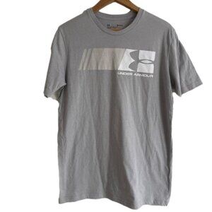 Under Armour Gray White Mens Medium Athletic Tee T-Shirt